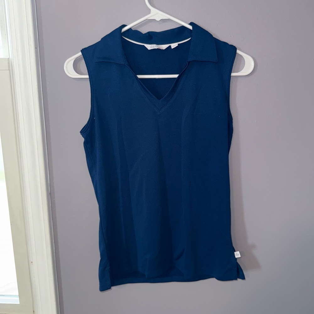 Lady Hagen Blue Fitted Golf Polo Tank Top